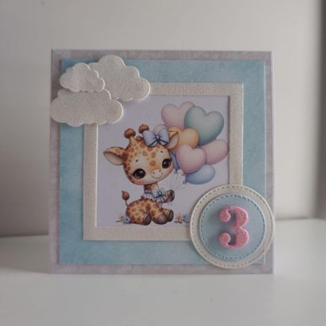 Kartka urodzinowa roczek Żyrafka