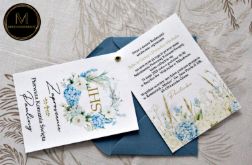 Zaproszenie na I Komunię Świętą - Hortensje