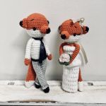 Młoda Para liski szydełkowe Ślubne Weselne - ślubne liski na szydełku