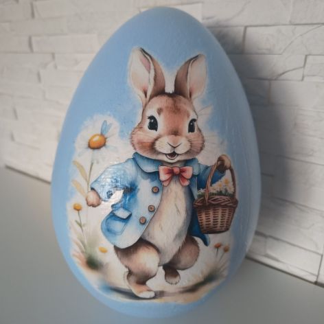 Jajko styropianowe 30cm otwierane niebieskie