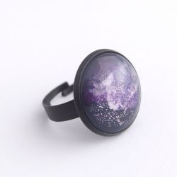 Duży pierścionek z kosmosem, fioletowy