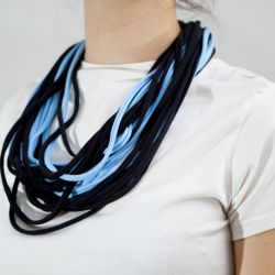 Zamotka, dzianinowy naszyjnik, makaronowy szal