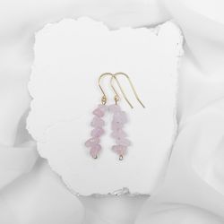 Kolczyki z kwarcem różowym.