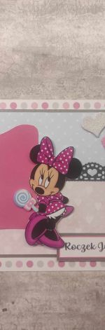 Kartka na Roczek Julii z Myszką Minnie