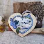 Rustykalna zawieszka serce Lawendowa Toskania – rękodzieło decoupage - 4