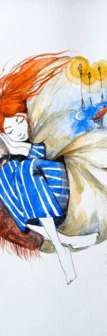 "Magiczna kołderka" akwarela artystki Adriany Laube