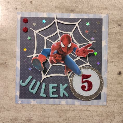 Kartka Spiderman na 5 urodziny 