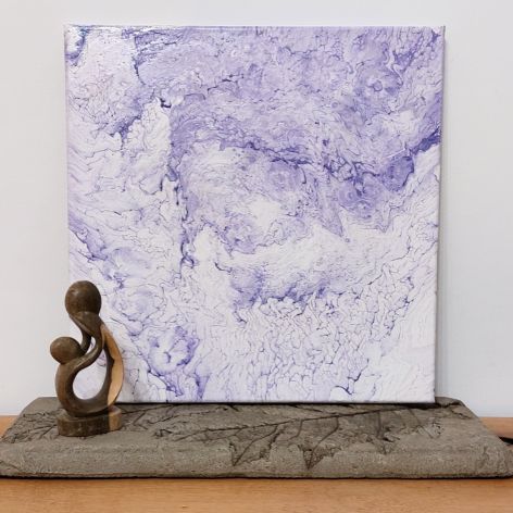 Abstrakcja pouring akryl 40 x 40 cm