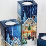 Świeczniki świąteczne – zimowe miasteczko 3 - świecznik ozdobny
