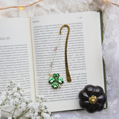 Metalowa zakładka do książki koniczynka 