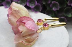Kolczyki kwiaty - fioletowo złote