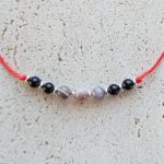 "Kaja II" - bransoletka z naturalnymi kamieniami - agat i czarny turmalin