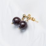 Klasyczne kolczyki pozłacane z Granatem. - 