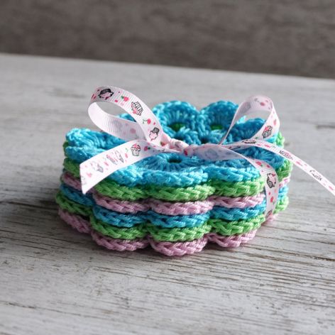 Szydełkowe podkładki pod kubki 6szt.