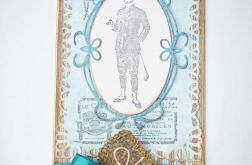 Kartka dla mężczyzny na urodziny, imieniny niebieska