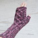 Długie mitenki z warkoczem melanżowe - 