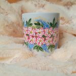 Ręcznie malowany kwiecisty kubek 270 ml. - ręcznie malowany