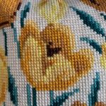 Poduszka żółte kwiaty tulipany  - Poduszka