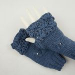 Mitenki ręcznie robione wełna w szarości - rękawiczki zimowe