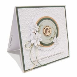 Pamiątka I Komunii Świętej - wianek białe stokrotki kwiatki