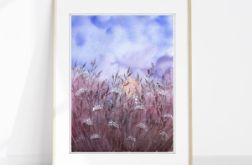 Oryginalna akwarela. Subtelna łąka A4