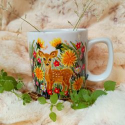 Kubek sarenki łąkowej ręcznie malowany kubek 270 ml.