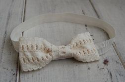 Opaska niemowlęca - Koronkowa w złamanej bieli