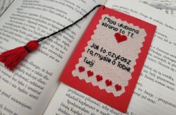 REZERWACJA - Personalizowana haftowana zakładka do książki dla niej.