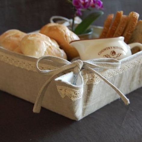 Lniany koszyk na pieczywo