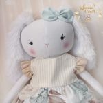 Króliczek Nela przytulanka miętowa sukienka - 