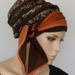 letni turban TURECKI - szarfa wiązana z boku głowy