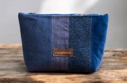 Duża patchworkowa niebieska kosmetyczka