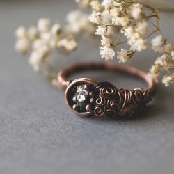 Mojra - pierścień z pirytem