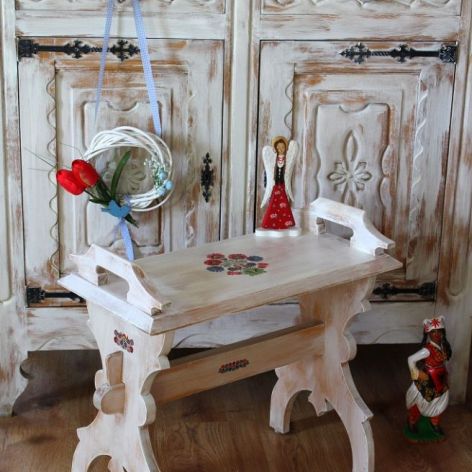 STOLIK, ZYDELEK, SHABBY CHIC, FOLK