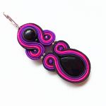 Black&Purple kolczyki sutaszowe - 