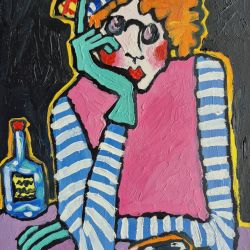 Obraz ręcznie malowany fowizm lady