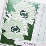 Kartka UNIWERSALNA - miętowo-białe kwiaty - Kartka uniwersalna z miętowo-białymi kwiatami