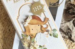 222.,KOMUNIA<Pamiątka Komunii świętej z dziewczynką