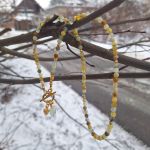 LIST OD LEŚNYCH ELFÓW - naszyjnik złocony z szyszką - 