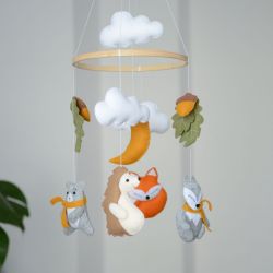 Baby mobile, karuzela leśne zwierzątka lis