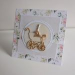 Kartka na Chrzest Święty z wózeczkiem - Kartka na Chrzest Święty z wózeczkiem