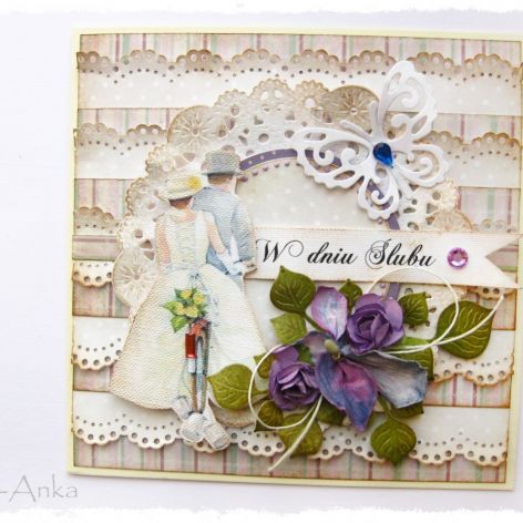 Kartka na ślub z młodą parą
