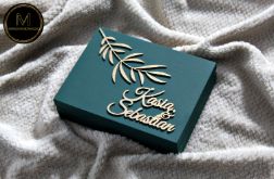 Pudełko na obrączki Butelkowa Zieleń i Złoto