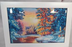 Obrazek diamentowy 20x30cm ZIMA