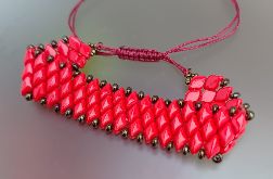 Bransoletka Korale Czerwone Gemduo Szeroka bra25.15