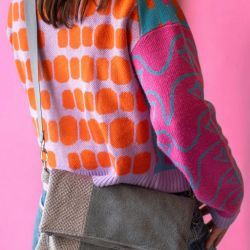 Szara składana kopertówka