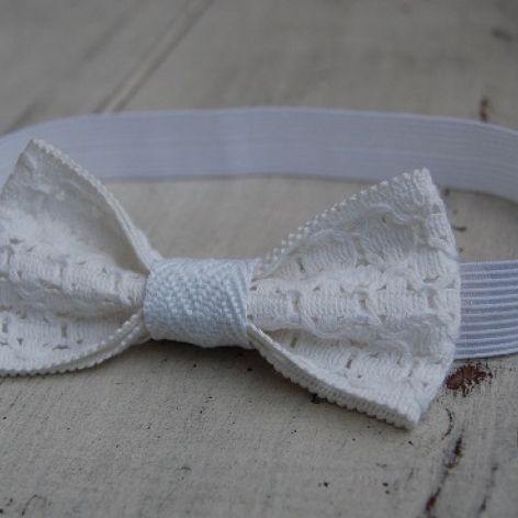 Opaska niemowlęca - Koronkowa w bieli