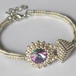 srebrna bransoletka z rivoli Swarovskiego - 