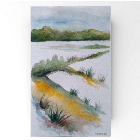 Pejzaż-akwarela formatu 25/15 cm 