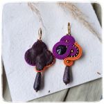 Kolczyki sutasz soutache Fioletowy  - Soutache